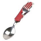 4-in-1 Foldable Camping Cutlery Set Portable Stainless Steel Utensil