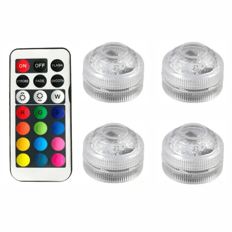 Submersible RGB LED Underwater Lights with Remote Control