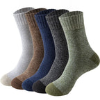 5 Pairs Merino Wool Thermal Socks Men Thick Warm Hiking Winter