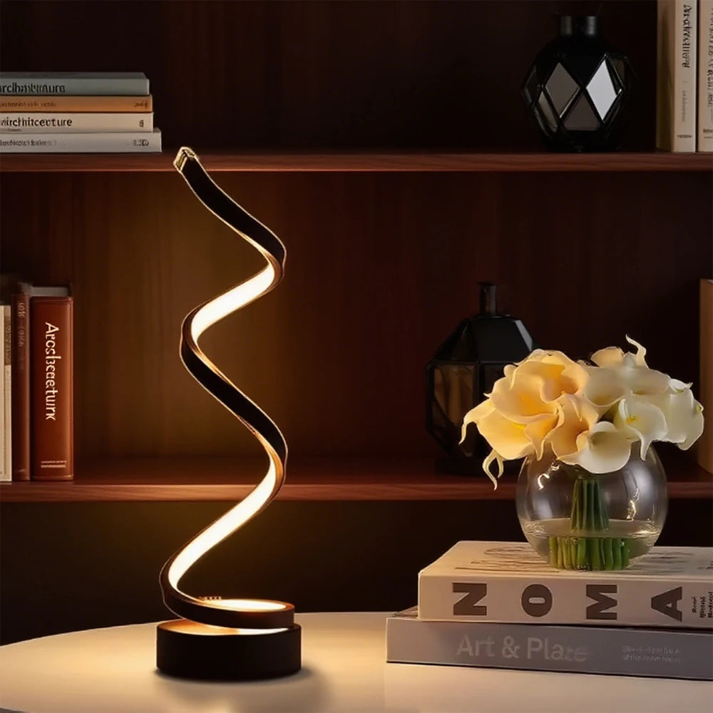 LED Spiral Dimmable Table Lamp for Bedroom & Office