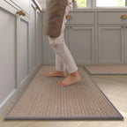 Washable Faux Sisal Kitchen Rug Non-Slip Rubber Back Runner Mat