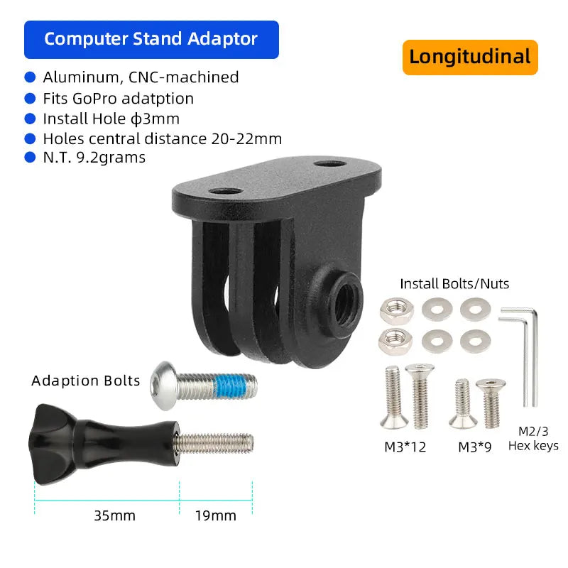 Aluminium Bike Computer Mount GPS Speedometer GoPro Handlebar Bracket