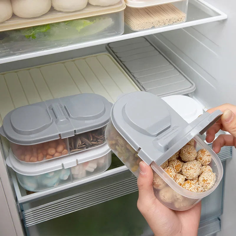Double Compartment Food Storage Box Sealed Plastic Snack Lunch Container Secondary image
