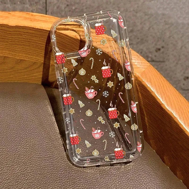 Christmas Clear Case for iPhone 16 15 14 13 12 11 Pro Max