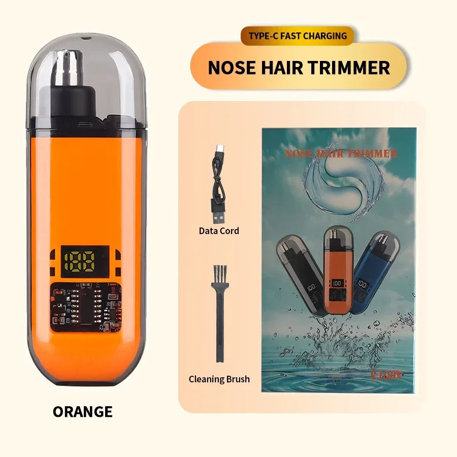 2-in-1 Electric Ear and Nose Hair Trimmer Painless Eyebrow Clipper Men