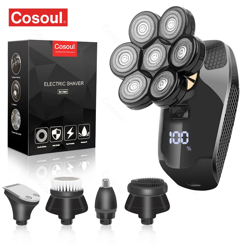 Electric Bald Head Shaver Powerful Beard Razor Cordless Trimmer