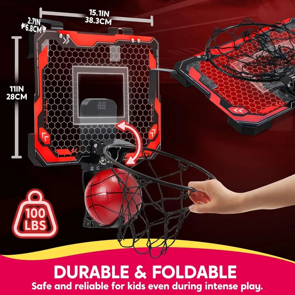 Mini Basketball Hoop | Light-Up Over the Door Hoop for Kids Secondary image