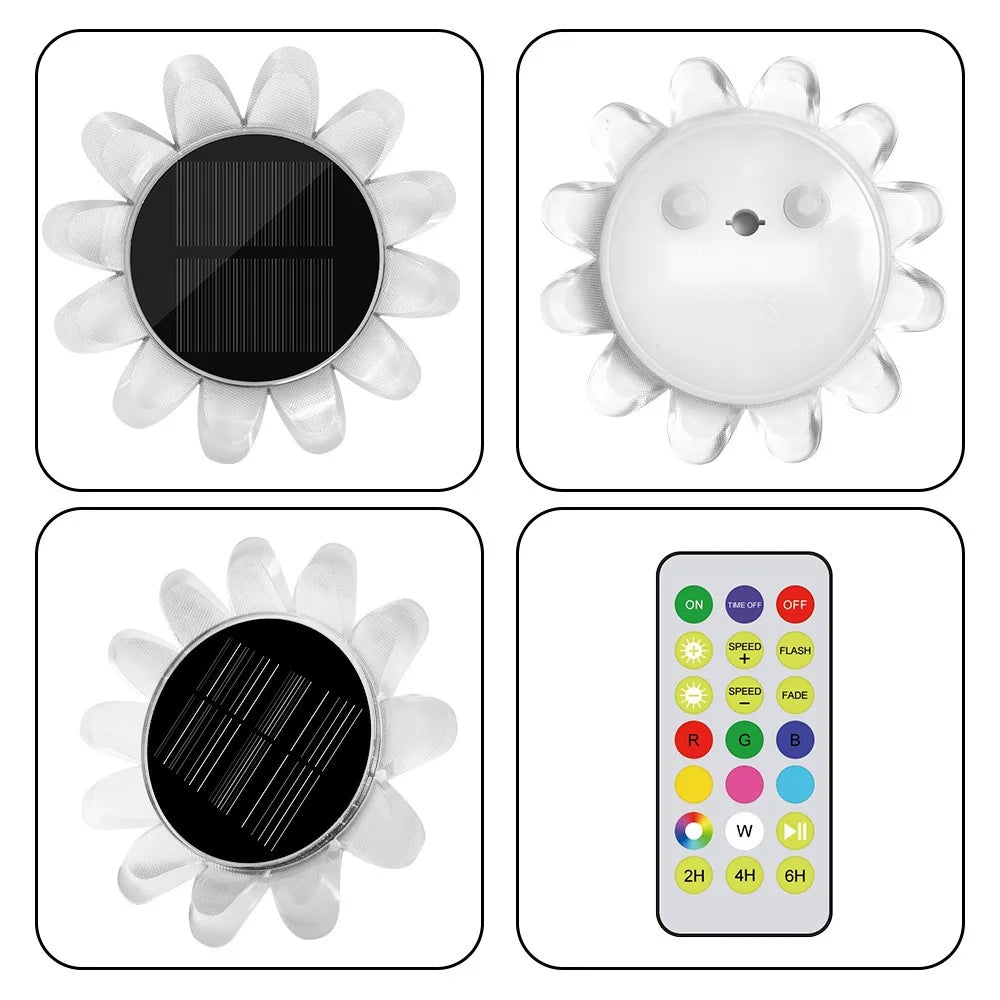 Solar Flower Pool Light Waterproof Color Changing LED