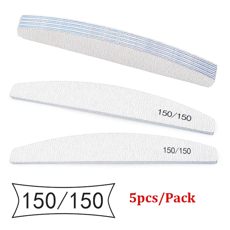 5Pcs Nail File Set Professional Grit Manicure Buffer Kit