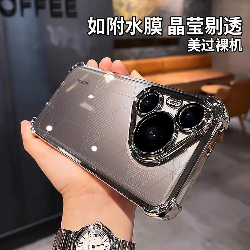 Luxury Clear Electroplated Case for Huawei Pura 80 Pro Plus & 80 Ultra