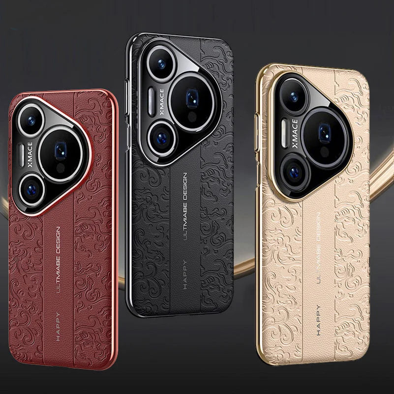 Embossed Leather Case for Huawei Pura 80 70 Ultra Pro & P60 Cover Main image