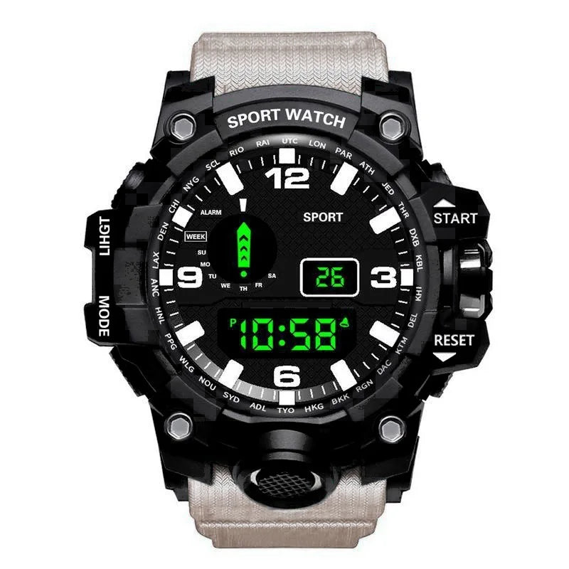 military watches for men in matte black resin case with durable sports strap