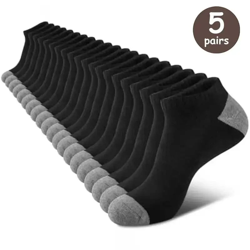 5 Pairs Men Ankle Socks Breathable Lightweight Casual Summer Trendy