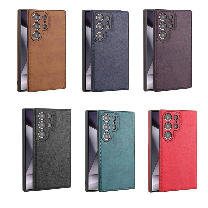 Luxury Vintage PU Leather Case for Samsung Galaxy S22 S23 S24 S25 S26