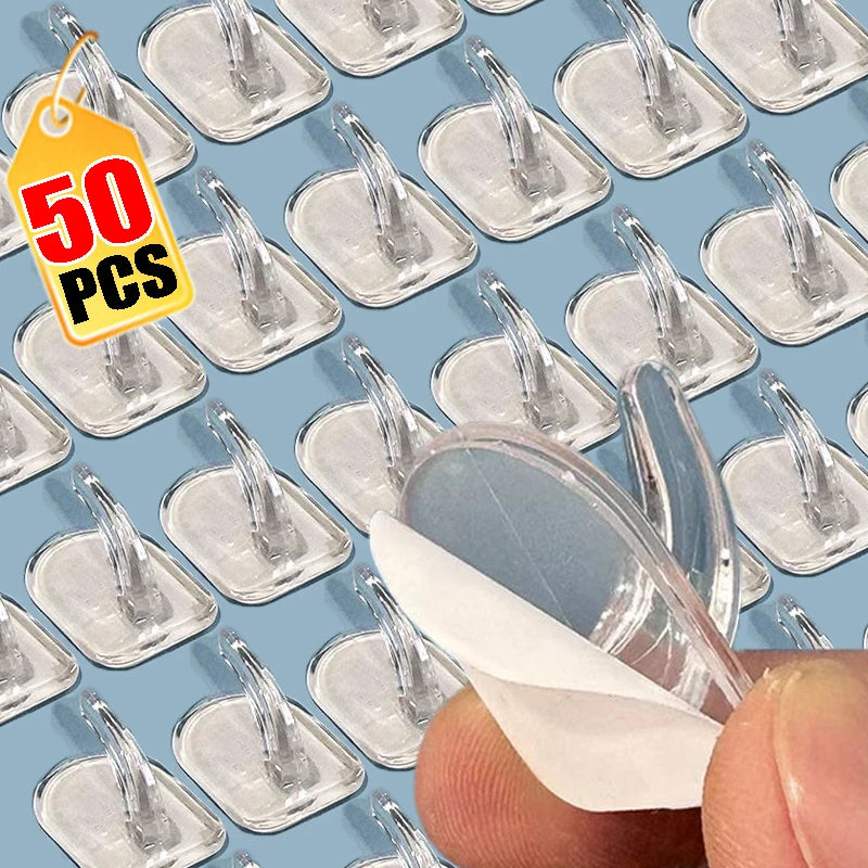 Mini Clear Adhesive Wall Hooks Transparent Sticky Storage Hooks Main image