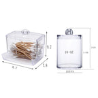 Acrylic Cotton Pad Holder Bamboo Lid Organizer