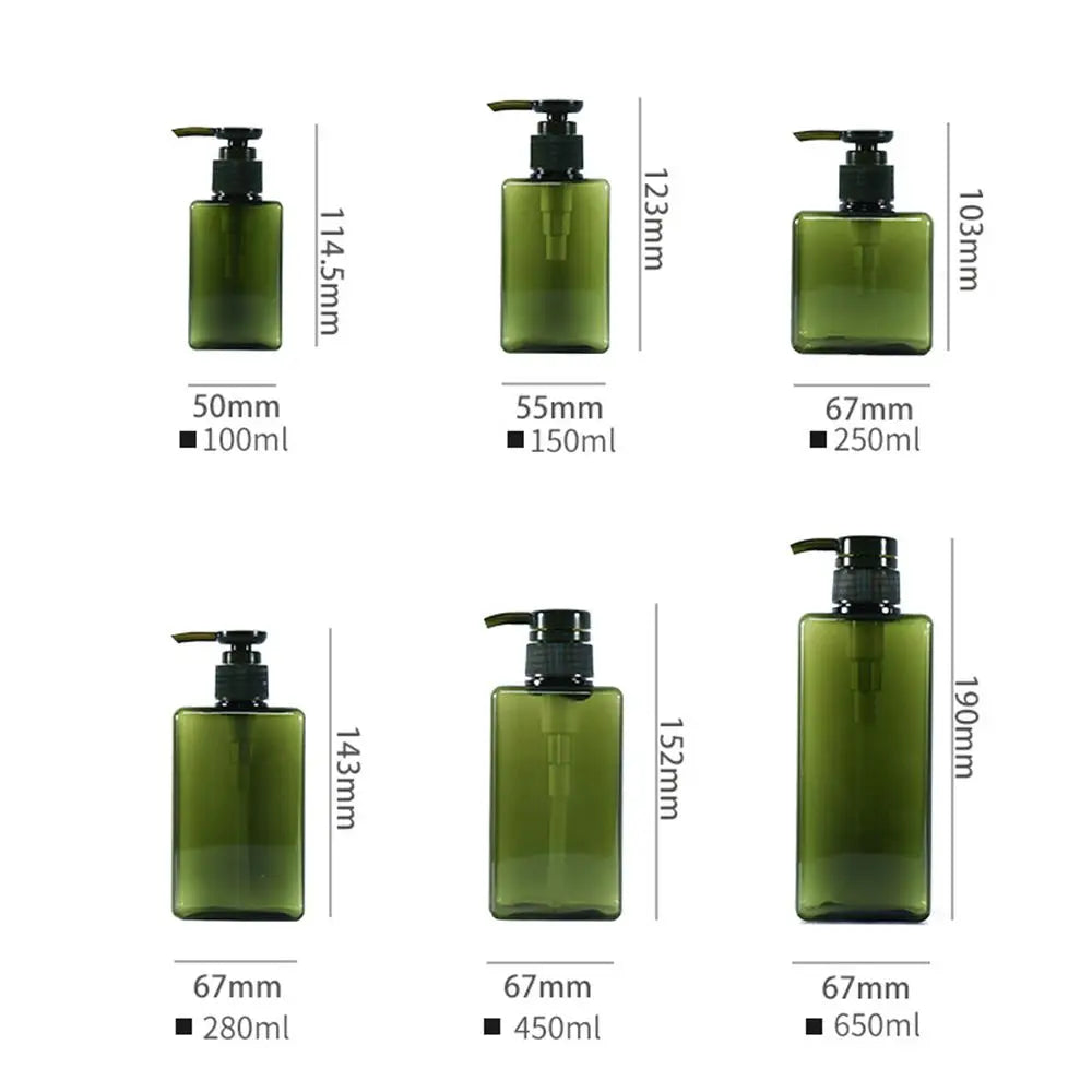 650ML Square Soap Dispenser Clear Liquid Shampoo & Lotion Pump Bottle