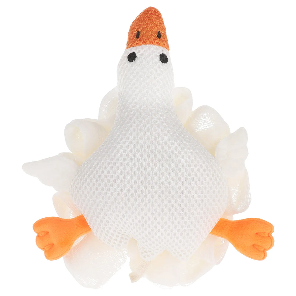 Kids White Goose Bath Loofah Soft Mesh Bath Sponge for Babies