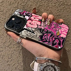 Pink Graffiti Art Case for iPhone 11 12 13 14 15 16 17 Pro Max