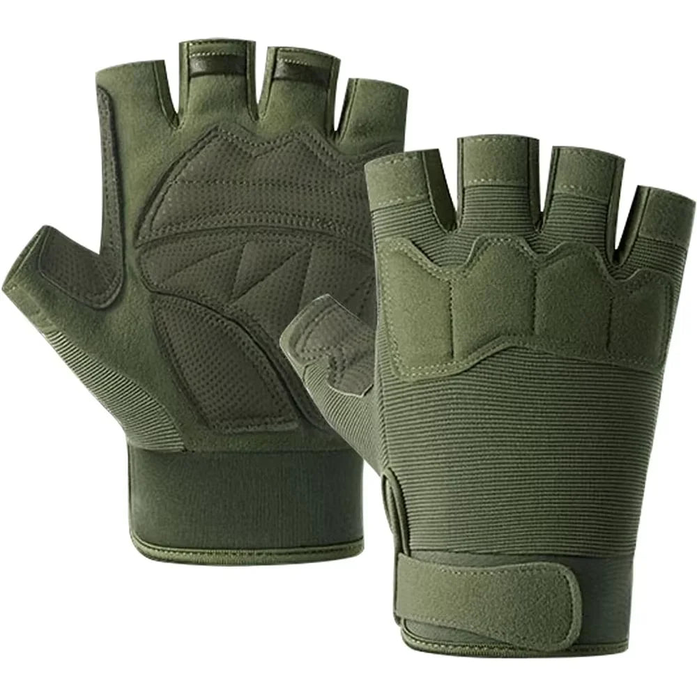 Fingerless Tactical Gloves Padded Breathable MTB Climbing Gloves