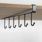 6 Hook Coffee Mug Holder Under Shelf Kitchen Cup Organizer
