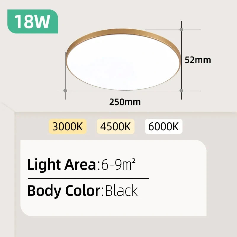 Ultra Thin LED Ceiling Lamp for Bedroom & Living Room