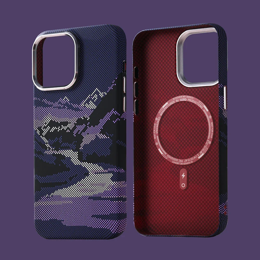 MagSafe Abstract Landscape Phone Case for iPhone 14 15 16 17 Pro Max