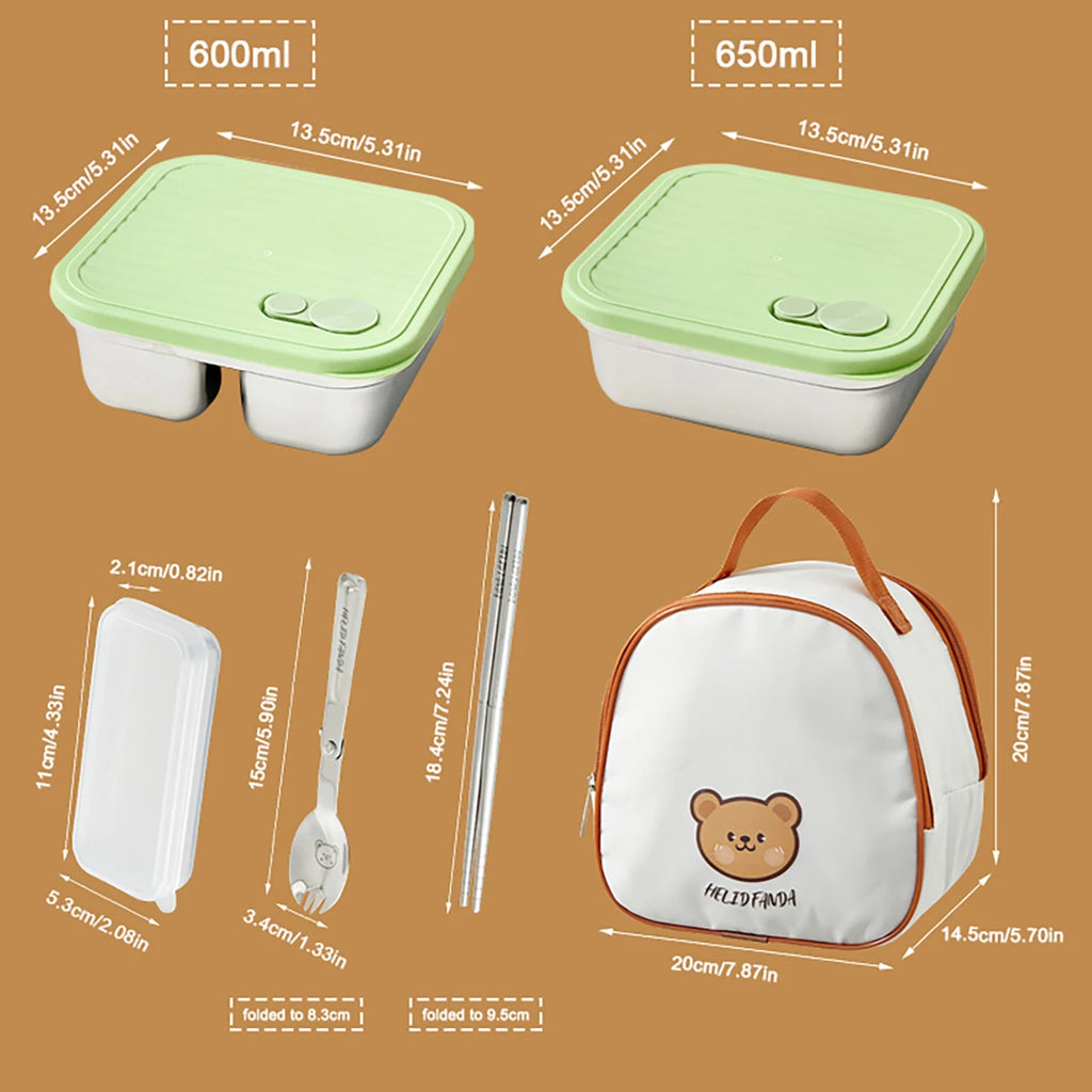 WORTHBUY 304 Stainless Steel Lunch Box Leakproof Stackable Food Container
