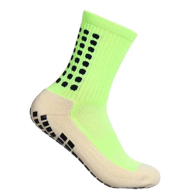 Men Non Slip Grip Football Socks Mid Calf Anti Slip Sports Running