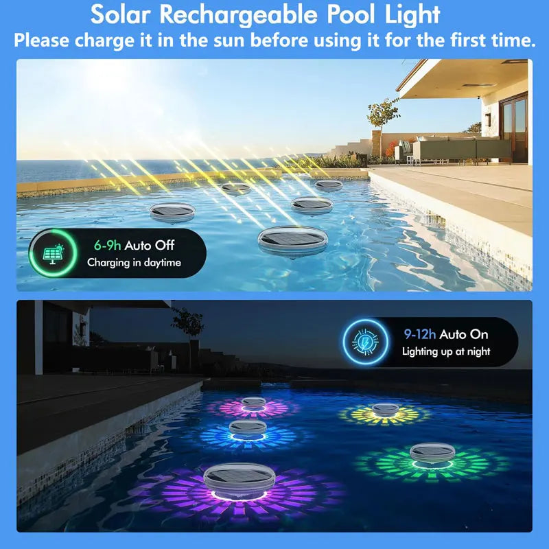 Solar Rechargeable Floating Pool Lights with Remote Secondary image
