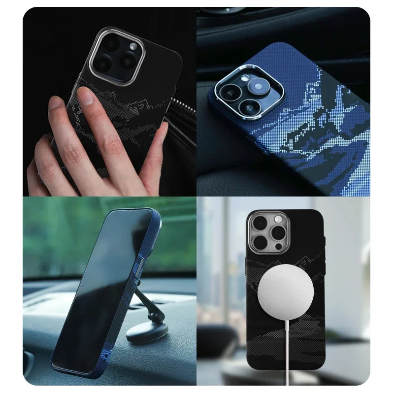 MagSafe Abstract Landscape Phone Case for iPhone 14 15 16 17 Pro Max