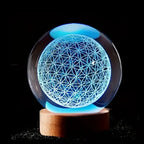 3D Flower of Life Crystal Ball USB Night Light