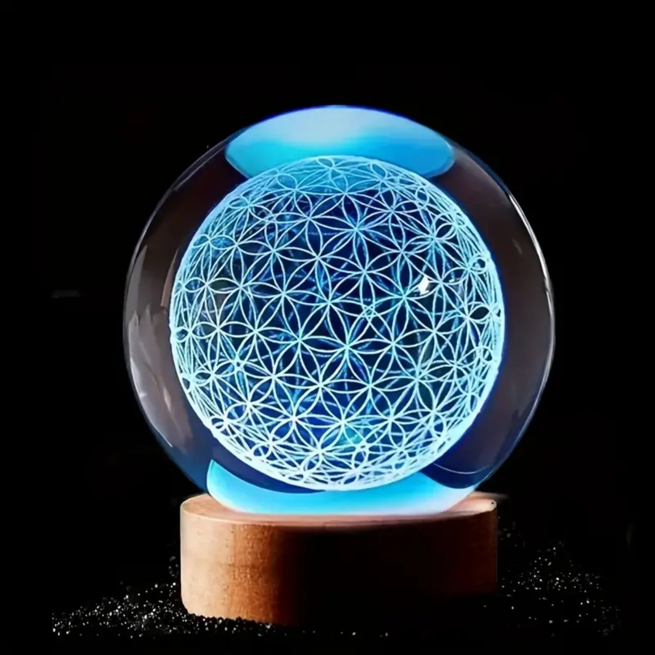 3D Flower of Life Crystal Ball USB Night Light