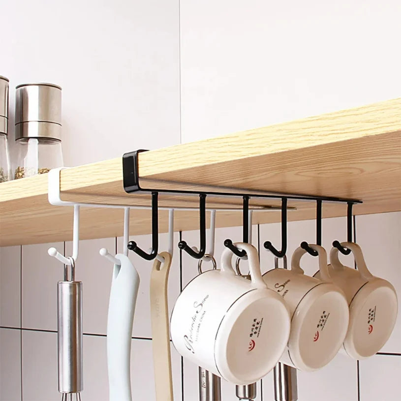 6 Hook Coffee Mug Holder Under Shelf Kitchen Cup Organizer Main image