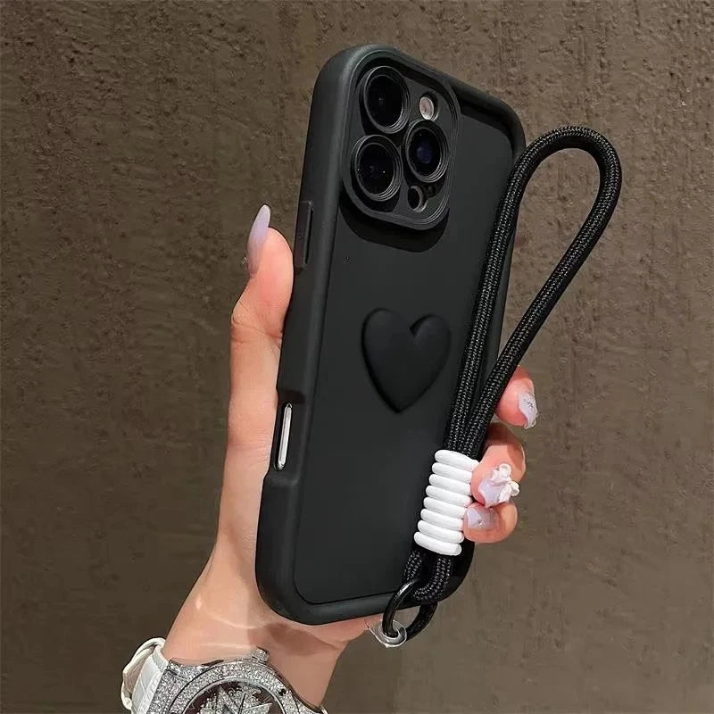 3D Heart Strap Case for Xiaomi 11T 13T 14T 15T 17T Pro Poco C71 C85