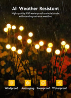 8 LED Solar Firefly Garden Lights for Outdoor Pathway Decor