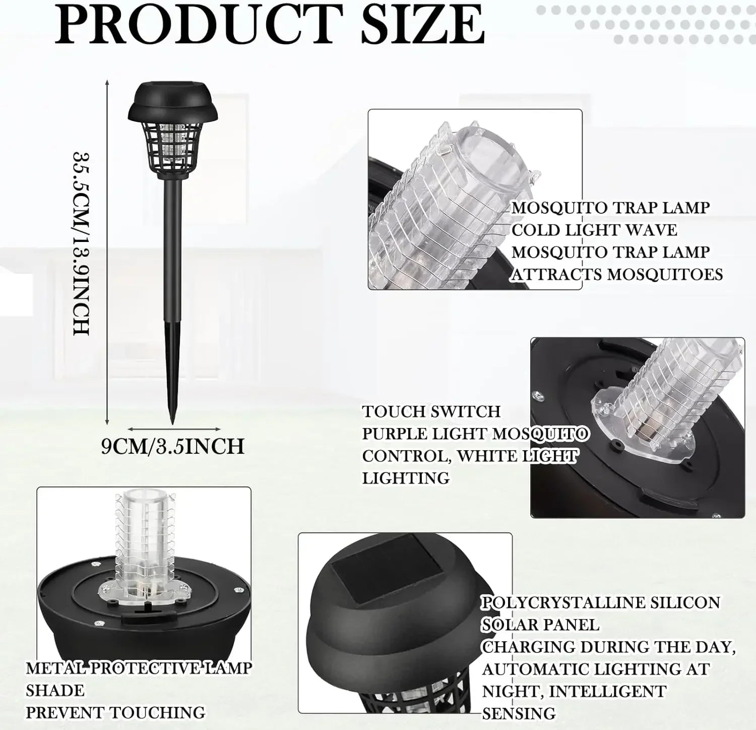 Solar Mosquito Killer Lamp Outdoor Bug Light