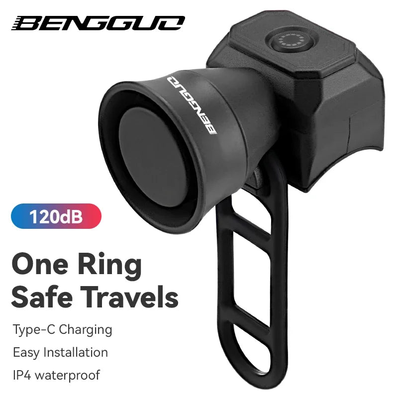 120dB Electric Bike Horn Waterproof Bicycle Bell MTB Scooter Alarm