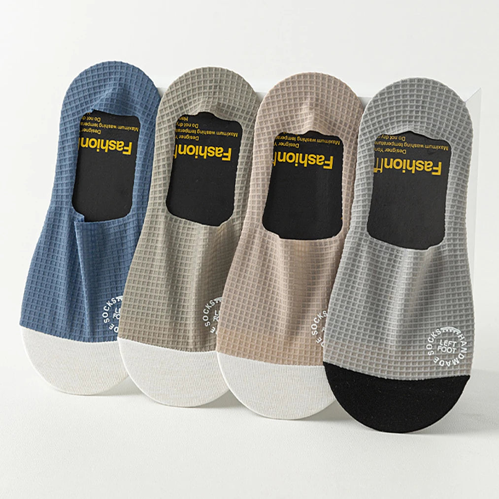 Men Invisible Socks 3Pairs Breathable No Show Mesh Casual