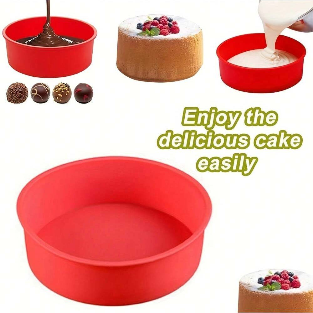 Silicone Round Cake Mold Nonstick Mousse & Dessert Baking Pan (4/6/8 Inch)