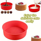 Silicone Round Cake Mold Nonstick Mousse & Dessert Baking Pan (4/6/8 Inch)
