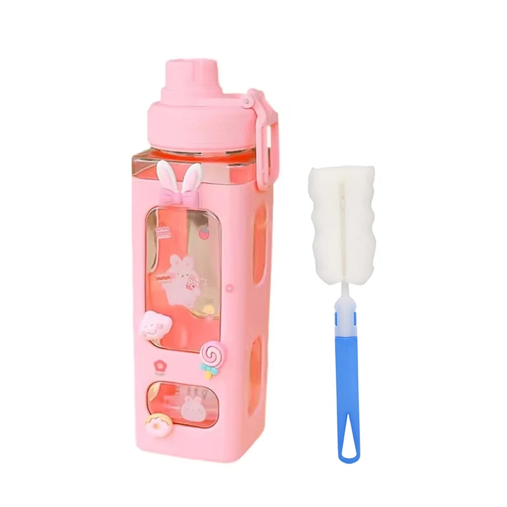 Kawaii Shaker Water Bottle with Straw BPA Free Cup