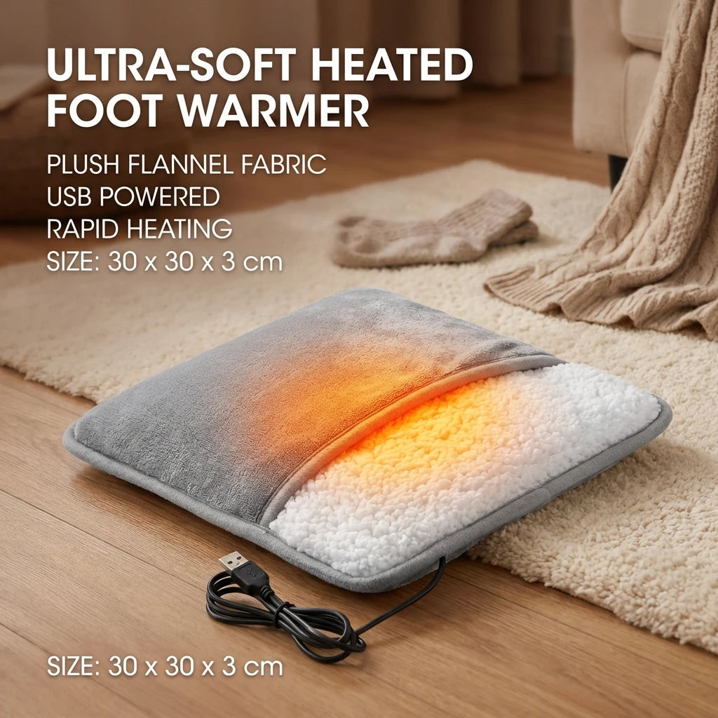 Winter Electric Foot Heating Pad Soft Washable Flannel Warmer Constant Heat