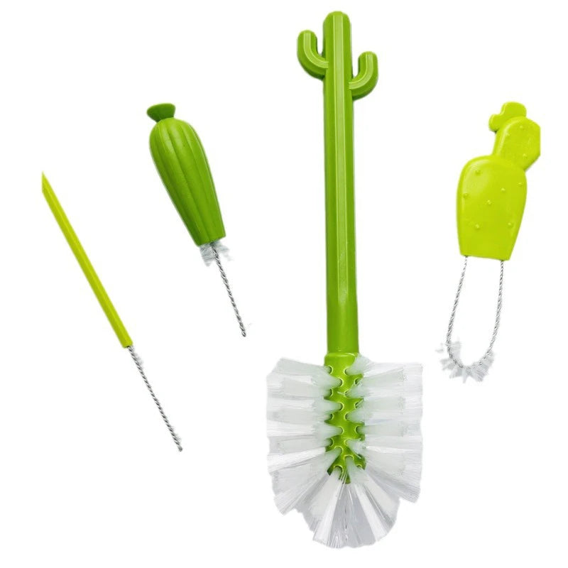 4PCS Baby Bottle Brush Set Cactus Cleaning Kit Main image