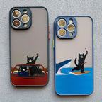 Funny Cat Phone Case for iPhone 11 12 13 14 15 16 17 Pro Max