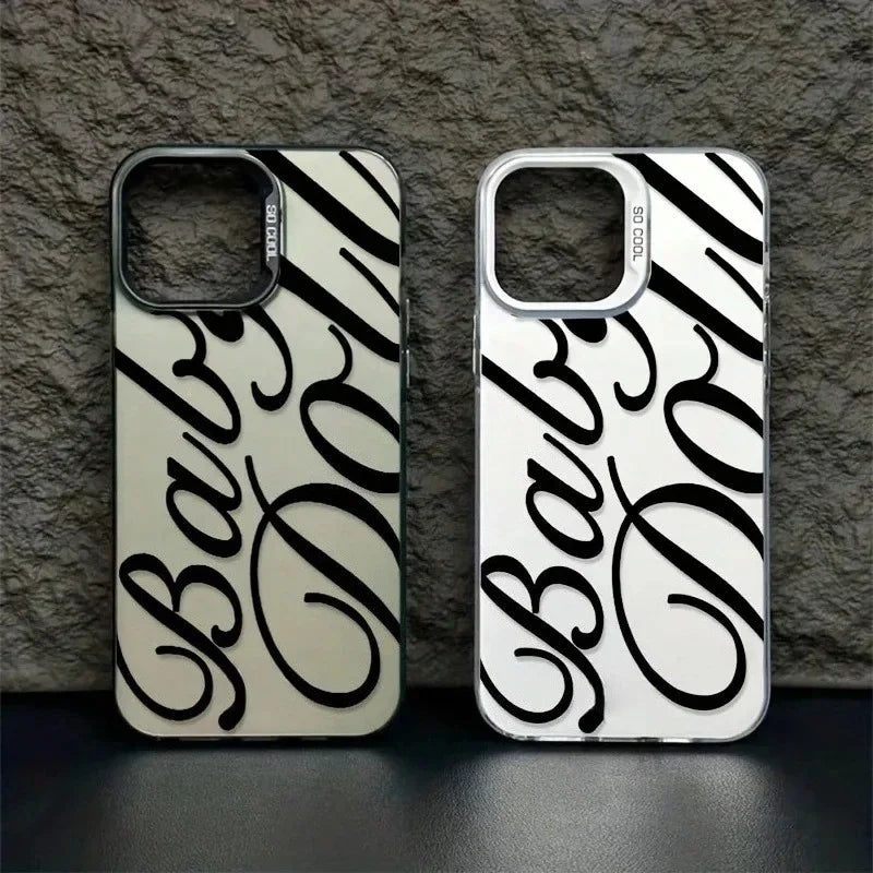 Creative Letter Print Case for iPhone 11 12 13 14 15 16 17 Air