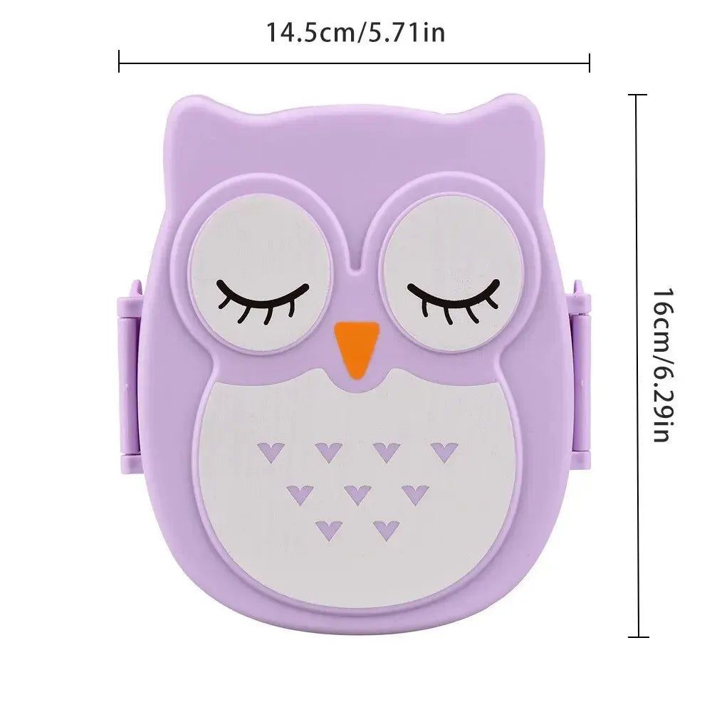 Portable Children Lunch Box Cartoon Bento Food Container with Cutlery Set