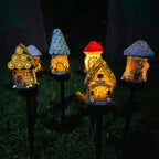 Solar Resin House LED Lamp for Garden & Lawn Landscape Decor