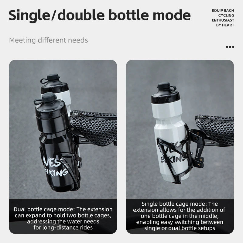 Bike Bottle Cage Extension MTB Road Double Water Holder Rack