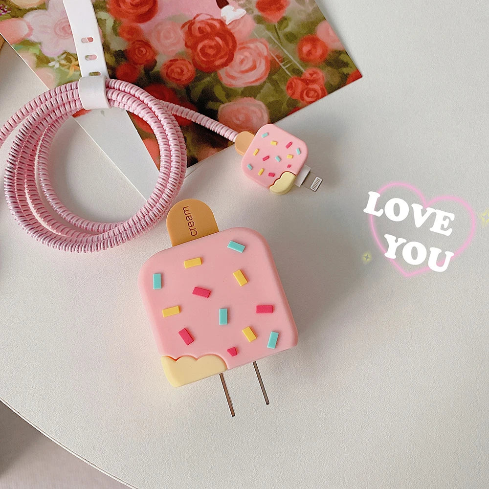 Cartoon iPhone Charger Protector 18W/20W Cable Cover